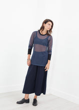 Load image into Gallery viewer, Cuffed Mesh Tee in Navy/Black