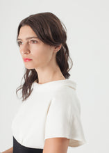 Load image into Gallery viewer, Pearl Fastened Dress in Cream/Black