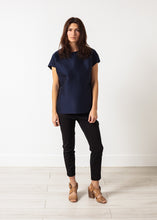 Load image into Gallery viewer, Tucked Sleeve Blouse in Navy

