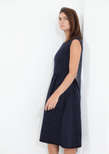 Load image into Gallery viewer, Pleated Rita Dress in Dark Navy
