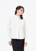 Load image into Gallery viewer, Trim Collar Poplin Blouse in Off White

