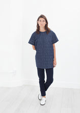 Load image into Gallery viewer, Quilted Mesh Mini Dress in Navy
