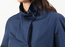 Load image into Gallery viewer, Full Collar Poplin Blouse in Navy
