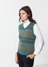Load image into Gallery viewer, Fair Isle Vest in Army
