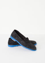 Load image into Gallery viewer, Suede Loafers - Black/Blue
